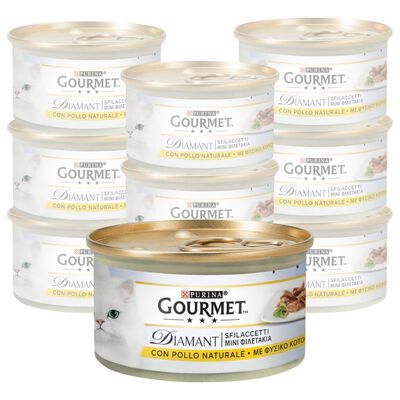 Gourmet Diamant Cat Adult Sfilaccetti con Pollo Naturale 85 gr
