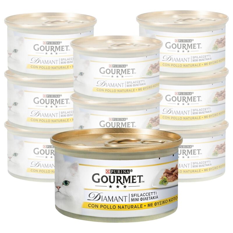 Gourmet Diamant Cat Adult Sfilaccetti con Pollo Naturale 85 gr