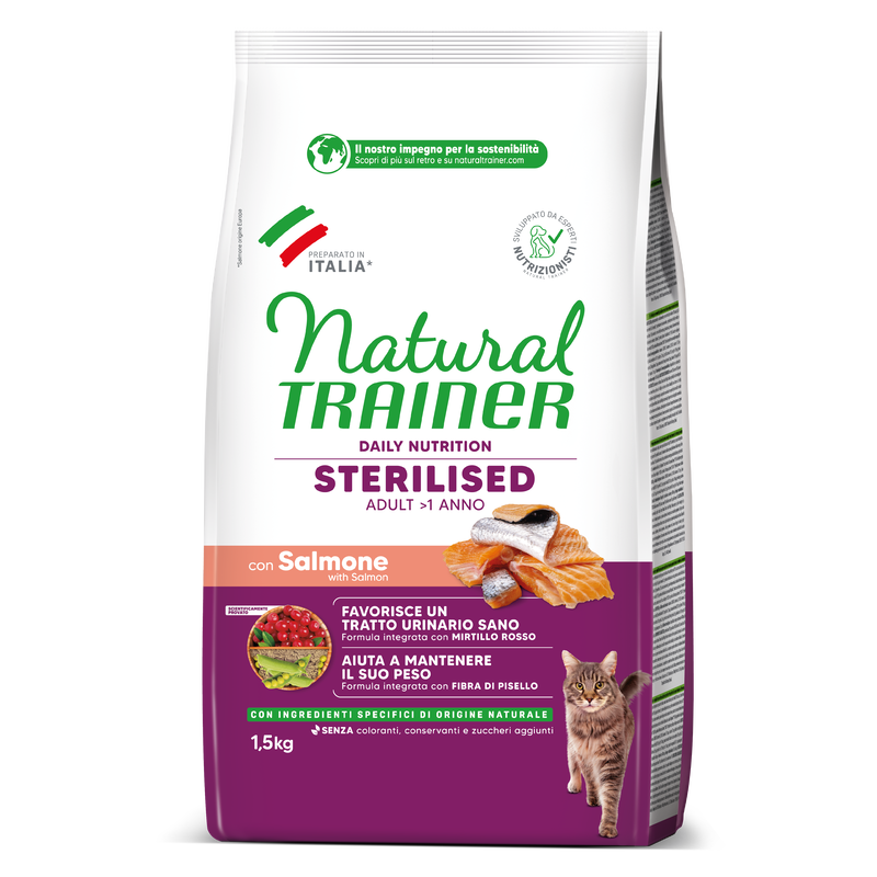 Natural Trainer Cat Adult Sterilised Salmone 1,5 kg