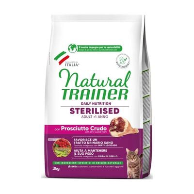 Natural Trainer Cat Adult Sterilised Prosciutto Crudo 3 kg