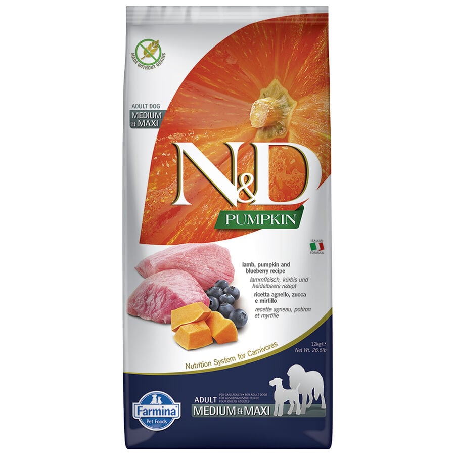 Farmina N&D Pumpkin Dog Adult Medium & Maxi Agnello e Mirtillo 12 kg