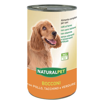 Naturalpet Dog Adult bocconi Pollo Tacchino e Verdure 1240gr