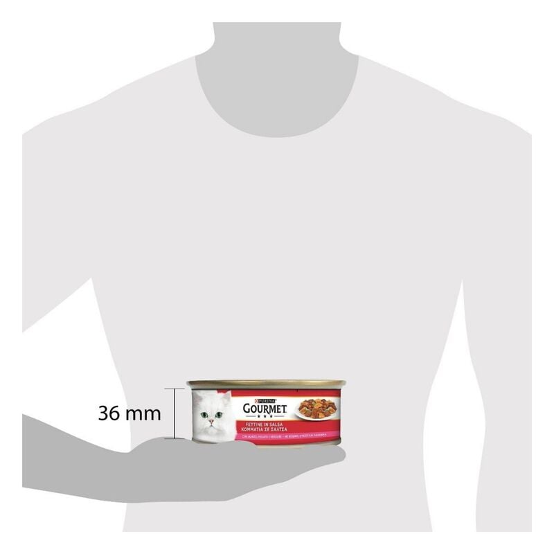 Gourmet Rosso Cat Adult Fettine con Verdure, Manzo e Fegato 195 gr