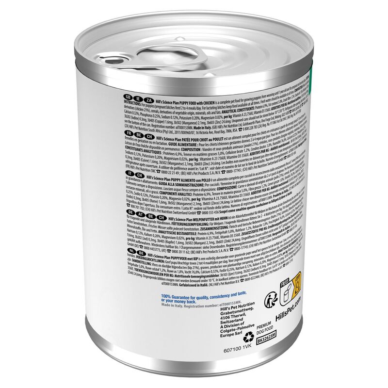 Hill's Science Plan Dog Puppy con Pollo Lattina 370 gr