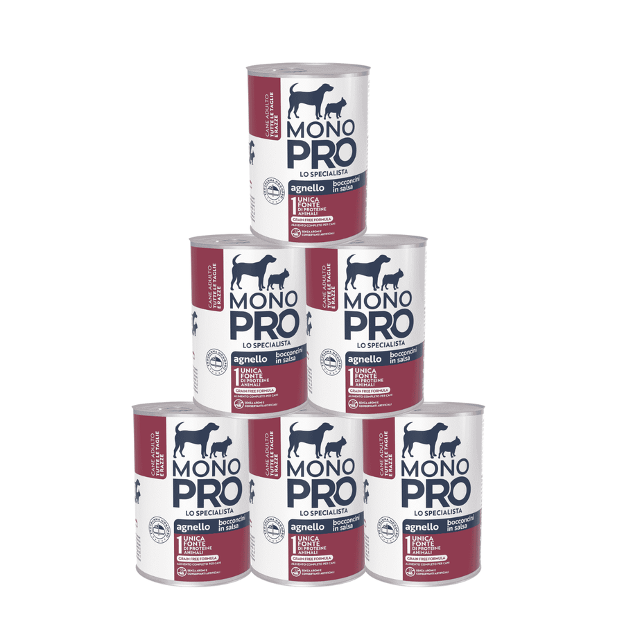 Monopro Bocconcini in Salsa per cani adulti Agnello 415 gr