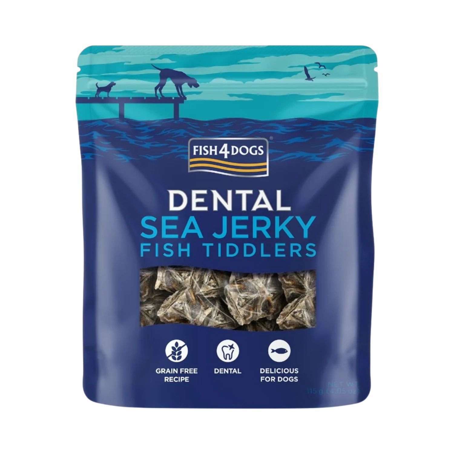 Fish4Dogs Dental Sea Jerky Fish Tiddlers Snack 115 gr | L'Isola