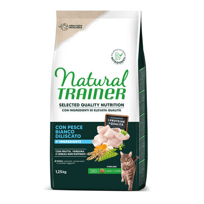Natural Trainer Selected Quality Nutrition Cat Steril con Pesce bianco 1.25kg