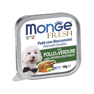 Monge Fresh Dog Adult Paté con Bocconcini con Pollo e Verdure 100 gr