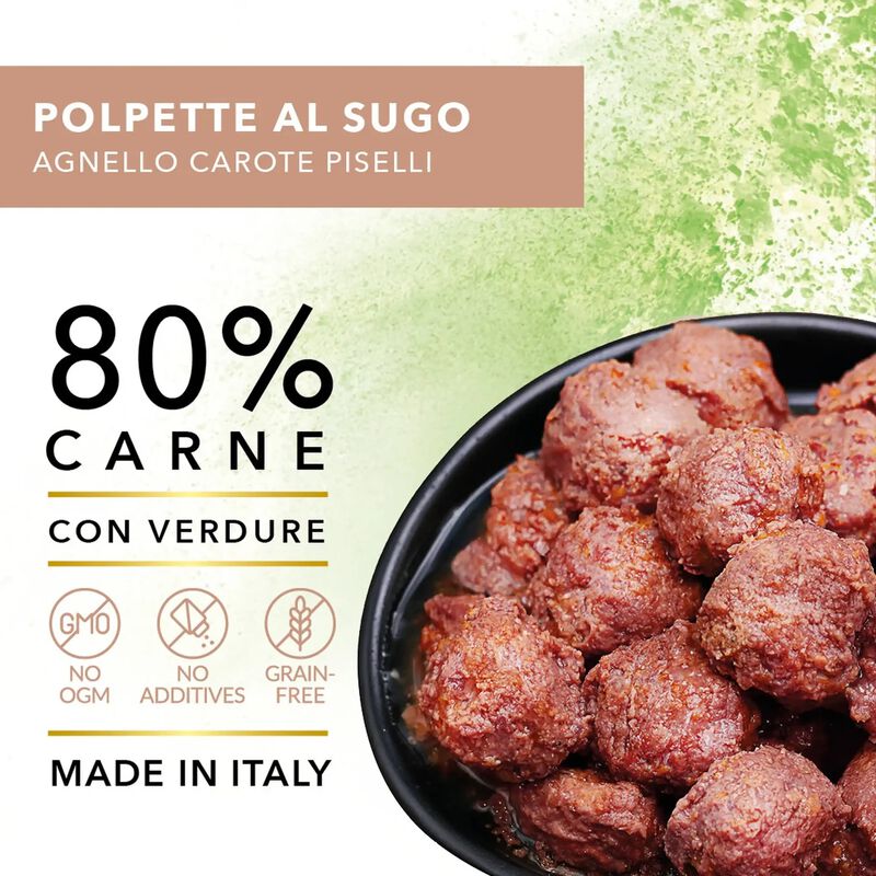 Tasty Pet Polpette in Salsa per cani con Agnello, Carote e Piselli 400 gr