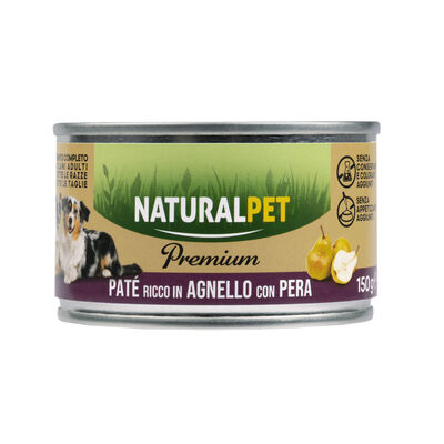 Naturalpet Premium Dog Adult Paté ricco in Agnello con pera 150gr