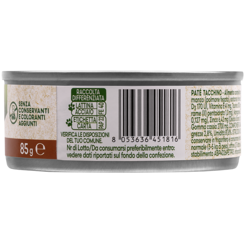 Naturalpet Cat Sterilised Paté al tacchino 85gr