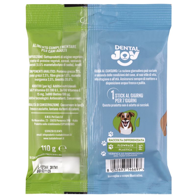 DentalJoy Dog Adult Mini Snack Vegetale 7 pz - Scad. Novembre 25