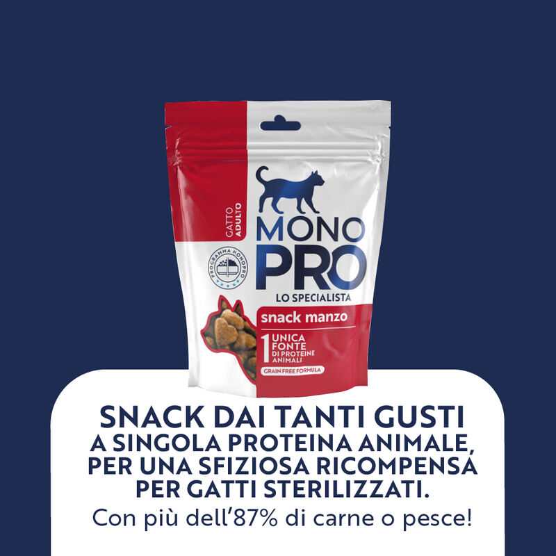 Monopro Cat Sterilised Snack Manzo 50gr