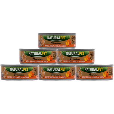 Naturalpet Premium Cat Mousse ricca in Pollo con zucca 85gr