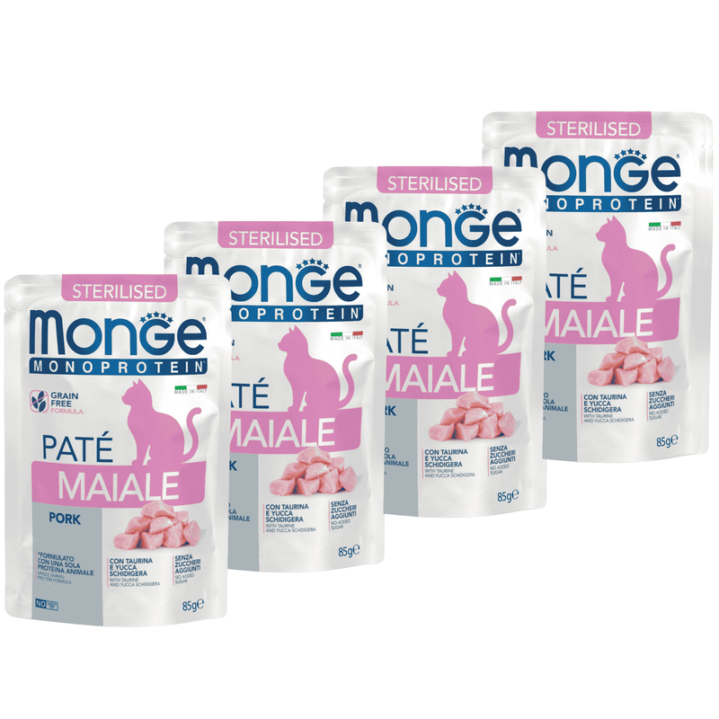 Monge Monoprotein Pat&eacute; per gatti adulti sterilizzati Maiale 85 gr