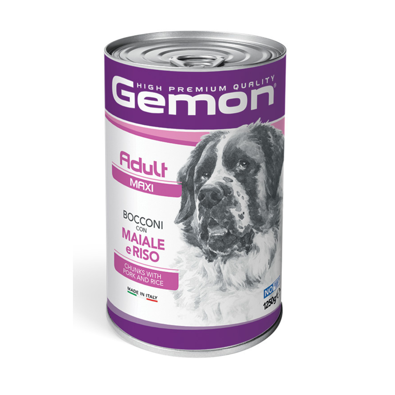 Gemon Dog Maxi Adult bocconi con Maiale e riso 1250gr