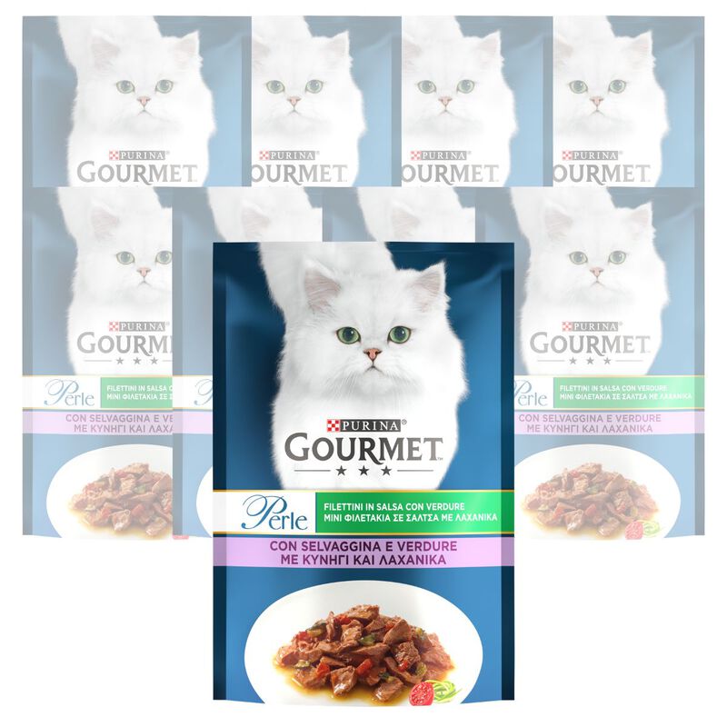 Gourmet Perle Cat Adult Filettini in Salsa con Selvaggina e Verdure 85 gr