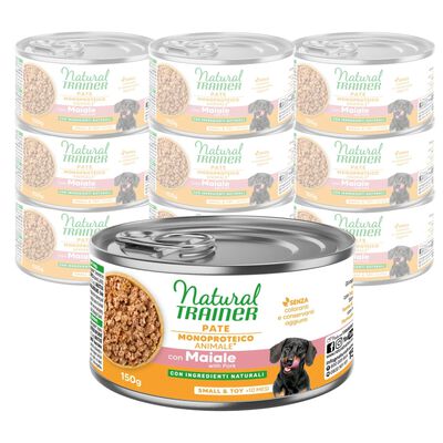 Natural Trainer Dog Adult Small&Toy Pat&eacute; Monoproteico con Maiale 150 gr