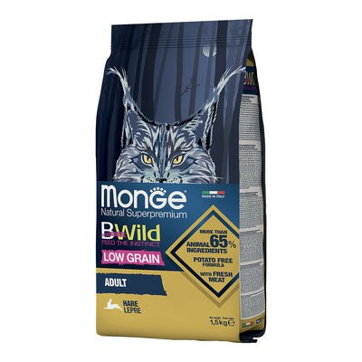 Monge Natural Superpremium BWild Cat Adult Low Grain Lepre 1,5 kg