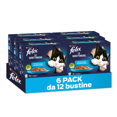 Felix Le Ghiottonerie Cat Selezioni con pesci Salmone con Tonno 72 pz x 85 gr