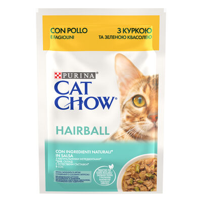 Cat Chow Hairball Cat Adult con Pollo e Fagiolini 85gr