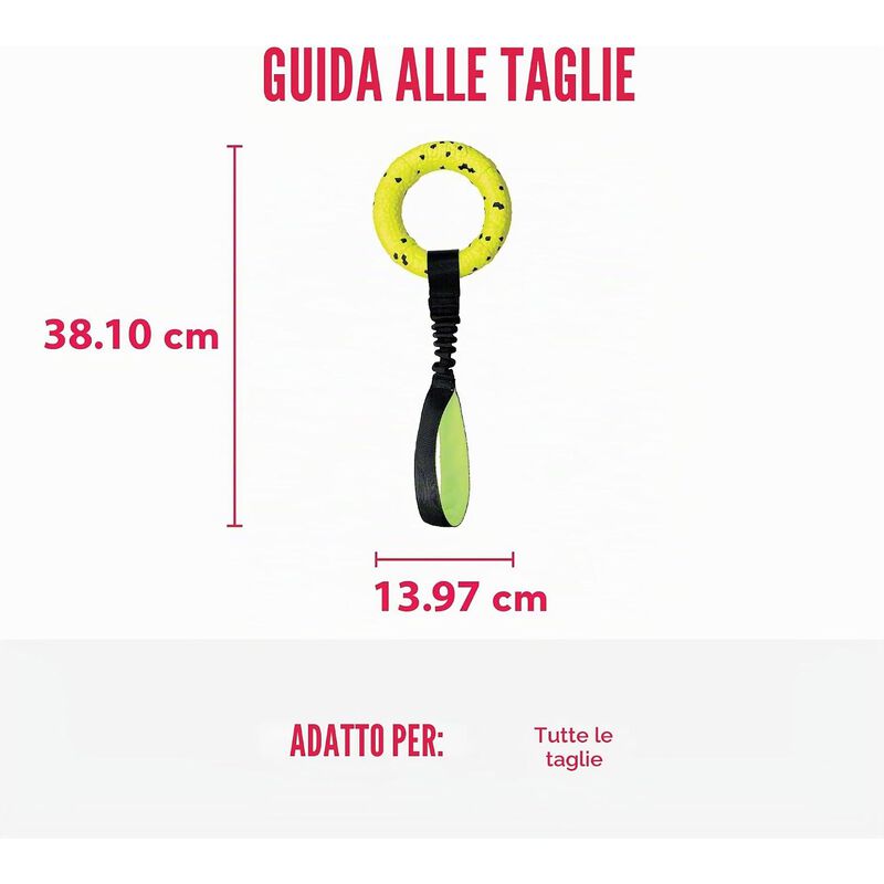 Kong Reflex Tug per cani Giallo 1 pz