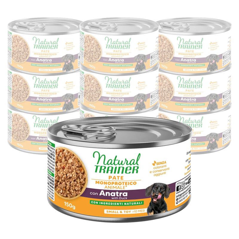 Natural Trainer Dog Adult Small&Toy Pat&eacute; Monoproteico con Anatra 150 gr