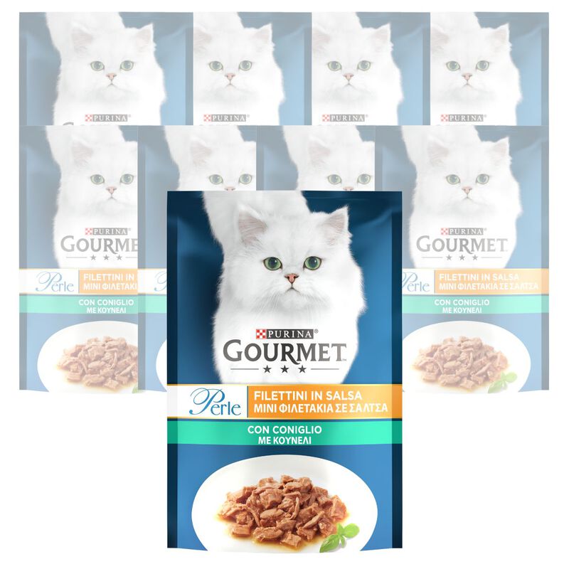 Gourmet Perle Cat Adult Filettini in Salsa con Coniglio 85 gr