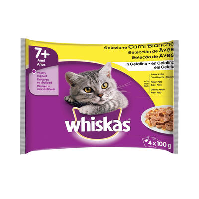Whiskas Cat Senior 7+ Selezioni carni bianche in gelatina 4x100 gr