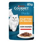 Gourmet Perle Cat Adult Filettini in Salsa con Manzo 85 gr