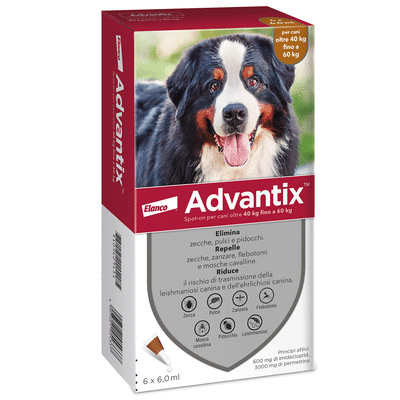 Advantix Spot on per cani oltre 40 kg fino a 60 kg 6 Pipette