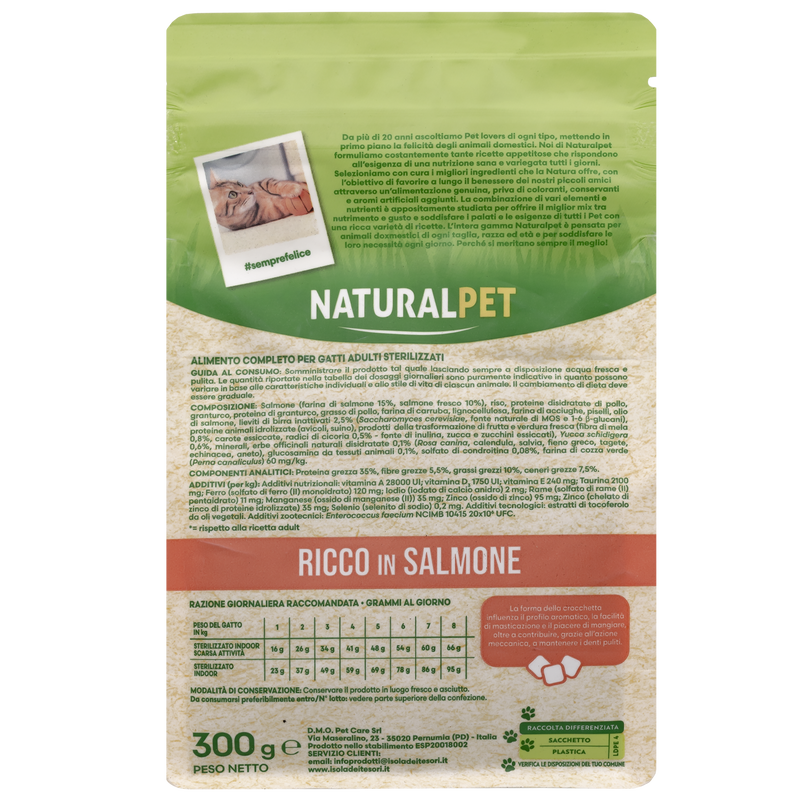 Naturalpet Cat Sterilised ricco in Salmone 300gr