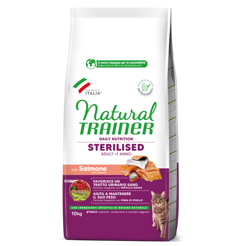 Natural Trainer Cat Adult Sterilised Salmone 10 kg