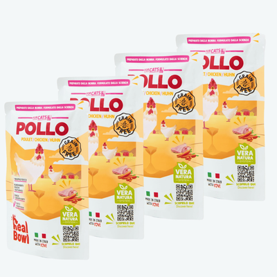 Real Bowl Rag&ugrave; per gatti adulti Pollo 80 gr