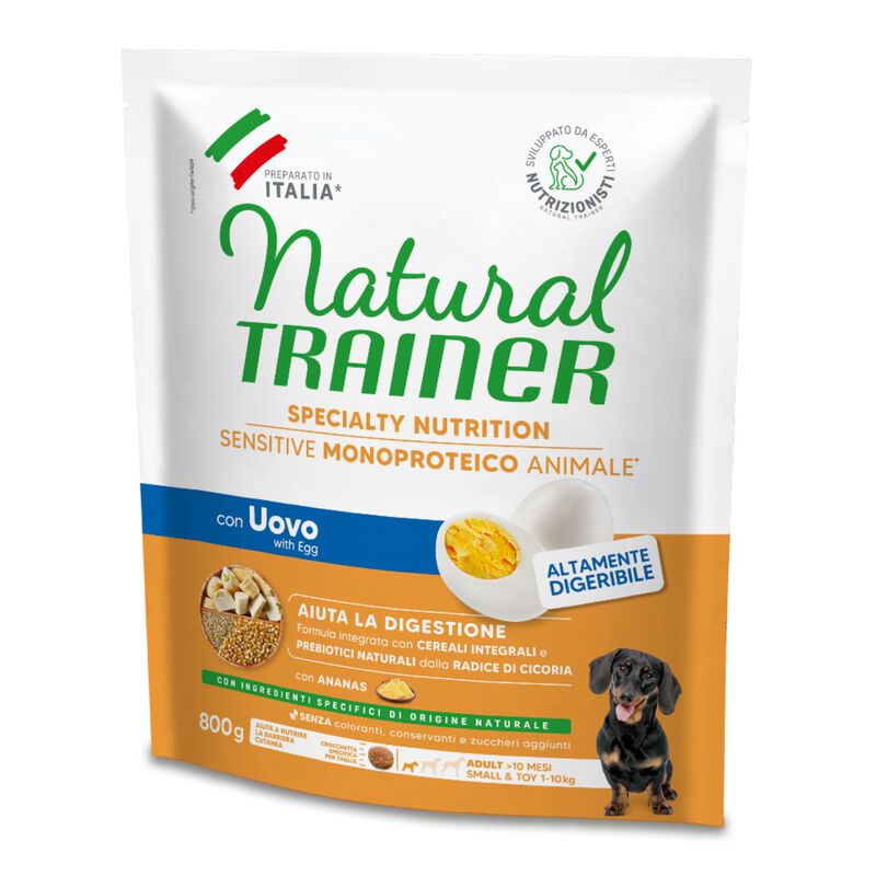 Natural Trainer Dog Adult Mini Sensitive Gluten Free con Uovo 800 gr