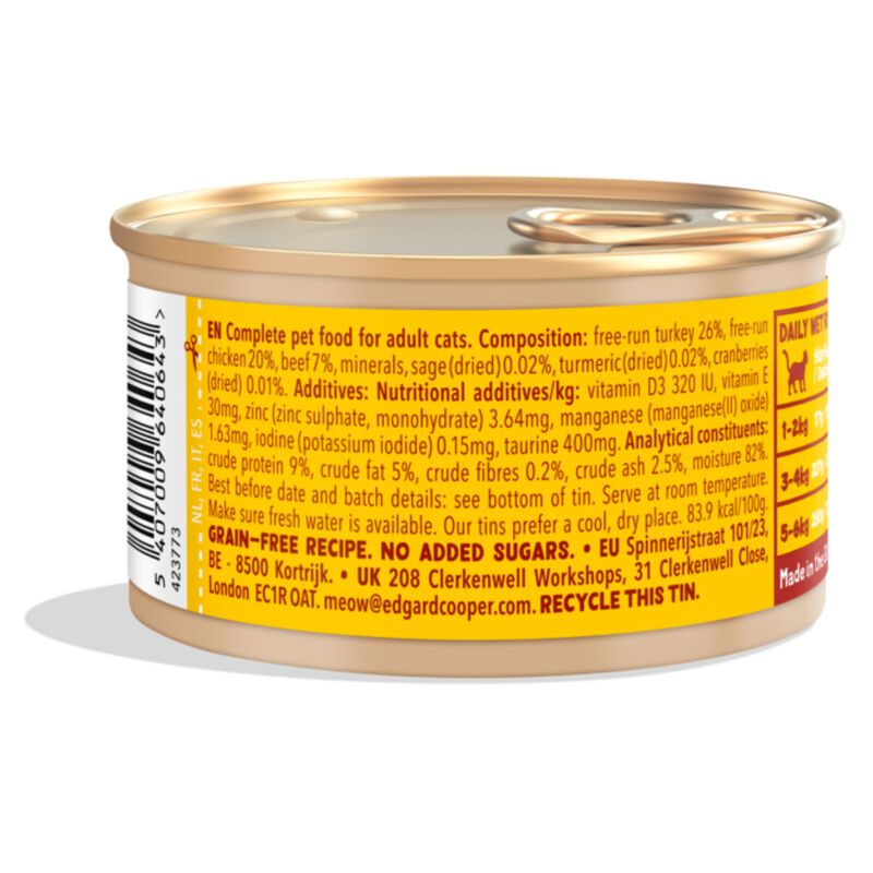 Edgard & Cooper Cat Adult Bocconcini in Salsa Tacchino e Pollo 85 gr