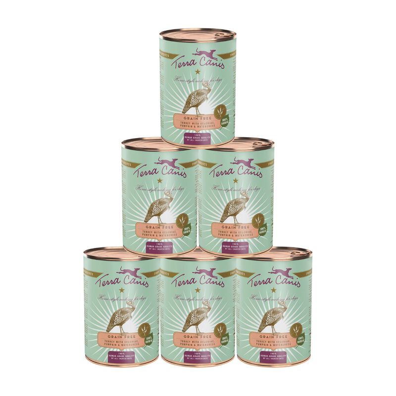 Terra Canis Dog Grain Free Tacchino con Sedano, Zucca e Crescione d&rsquo;acqua 400 gr