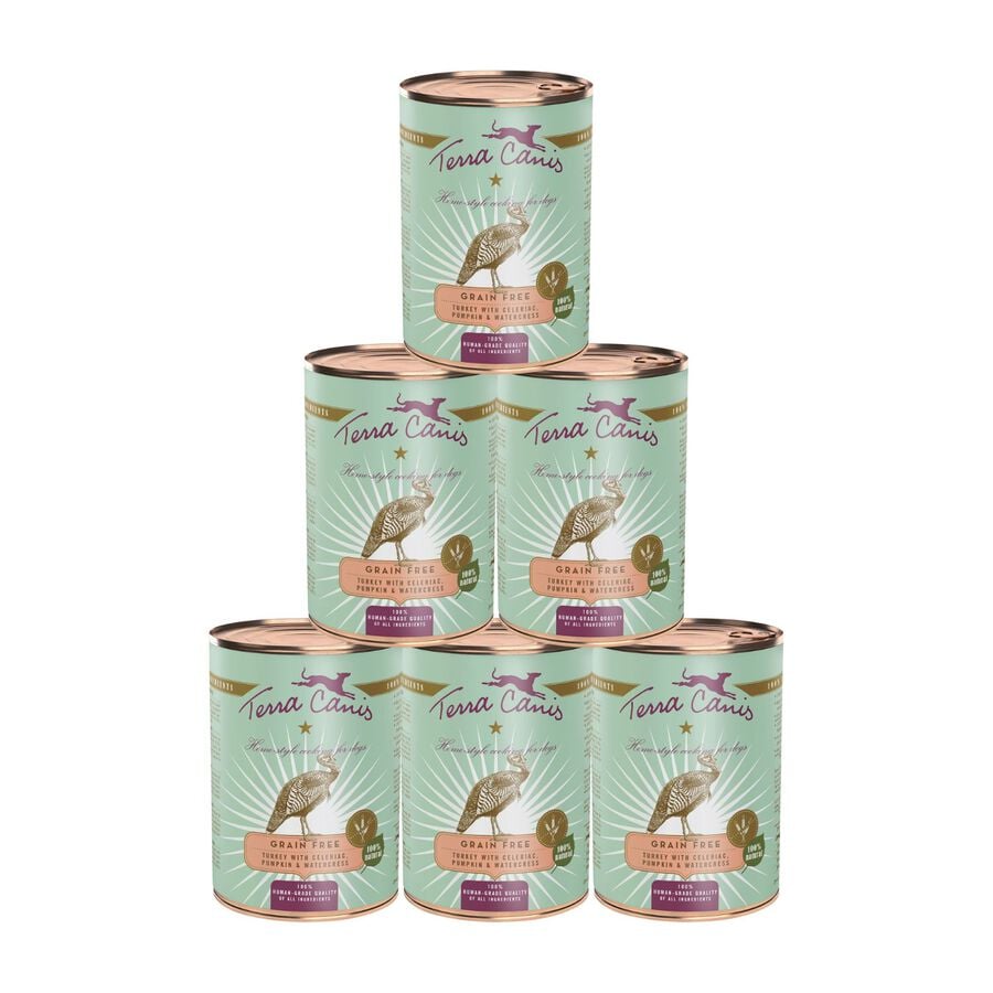 Terra Canis Dog Grain Free Tacchino con Sedano, Zucca e Crescione d&rsquo;acqua 400 gr
