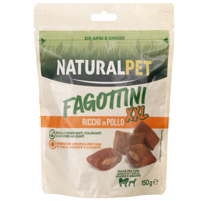 Naturalpet Dog Adult Fagottini ricchi in Pollo XXL 150gr