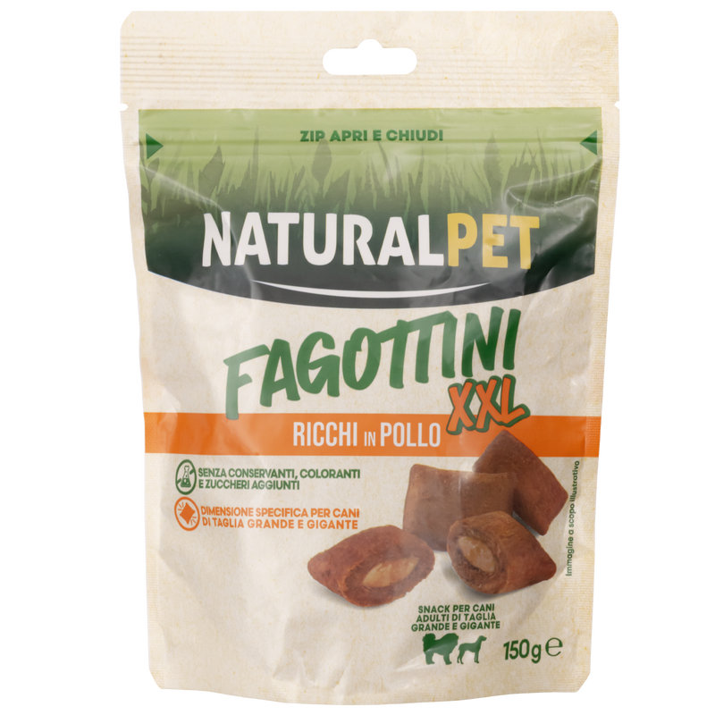 Naturalpet Dog Adult Fagottini ricchi in Pollo XXL 150gr