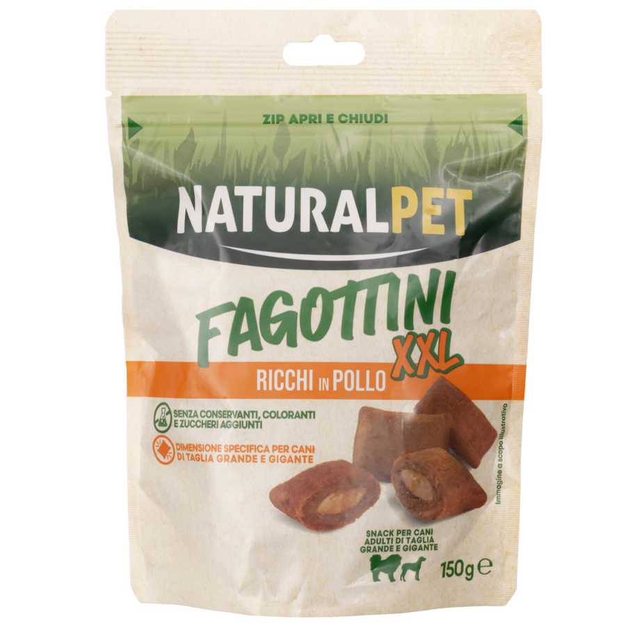 Naturalpet Dog Adult Fagottini ricchi in Pollo XXL 150gr