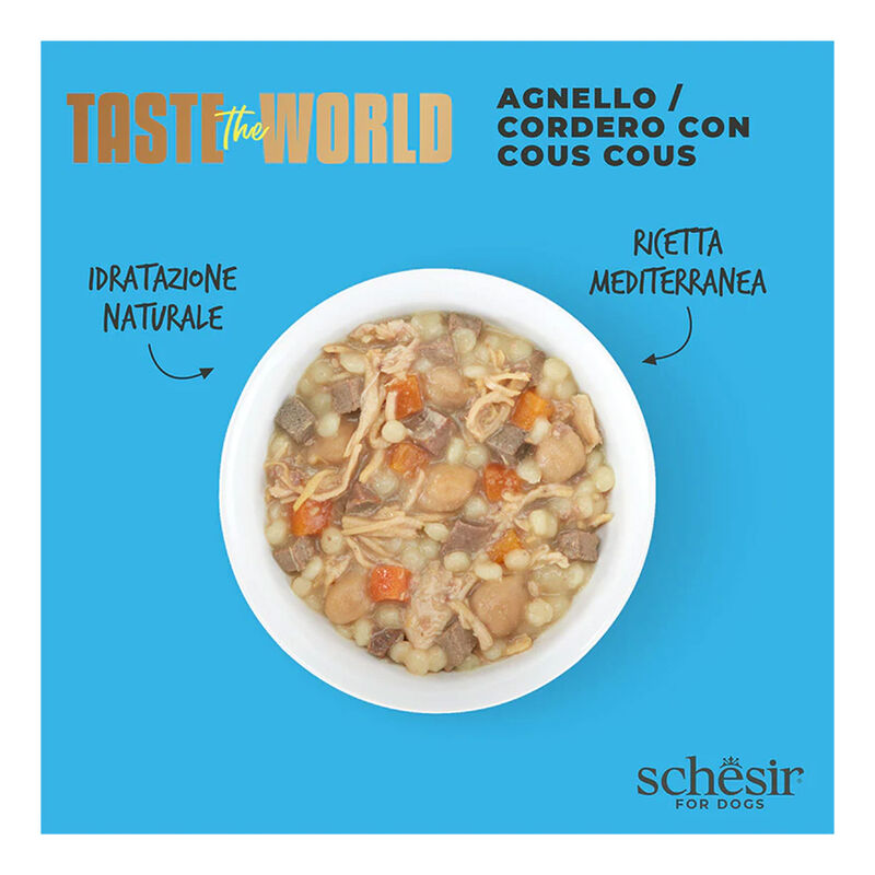 Schesir Taste the World  Dog Adult Agnello con cous cous in brodo 150gr