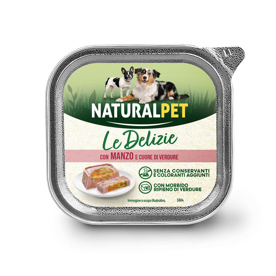 Naturalpet Le Delizie Dog Adult pat&eacute; con manzo e cuore di verdure 150gr