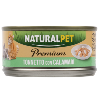 Naturalpet Premium Cat Adult Tonnetto con calamari 70gr