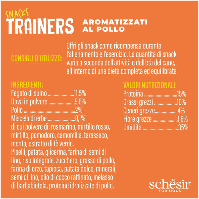 Schesir Dog Adult Snacks Trainers al Pollo 113gr