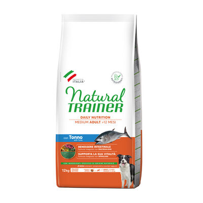 Natural Trainer Dog Medium Adult Tonno e Riso 12 kg