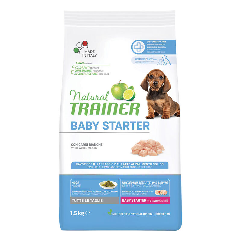 Natural Trainer Dog Baby Starter All Size con Carni bianche 1,5kg.