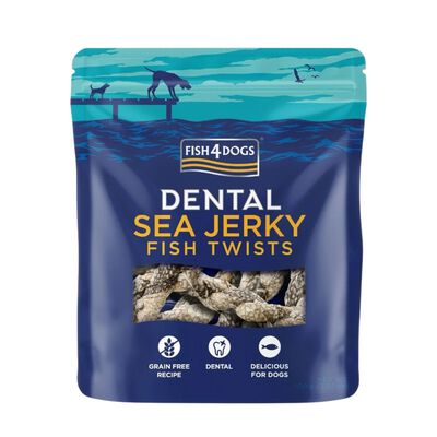 Fish4Dogs Dental Sea Jerky Fish Twists Snack 100 gr