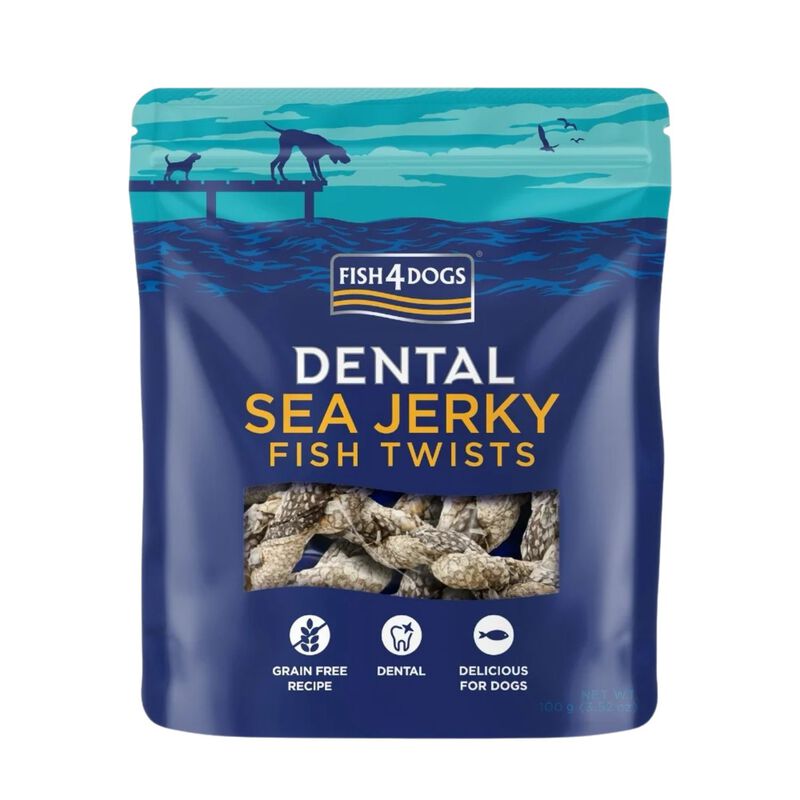 Fish4Dogs Dental Sea Jerky Fish Twists Snack 100 gr