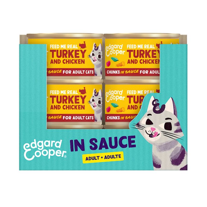 Edgard & Cooper Cat Adult Bocconcini in Salsa Tacchino e Pollo 85 gr